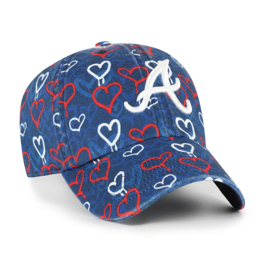 Atlanta Braves Girls Youth Mural Clean Up Adjustable Hat Navy