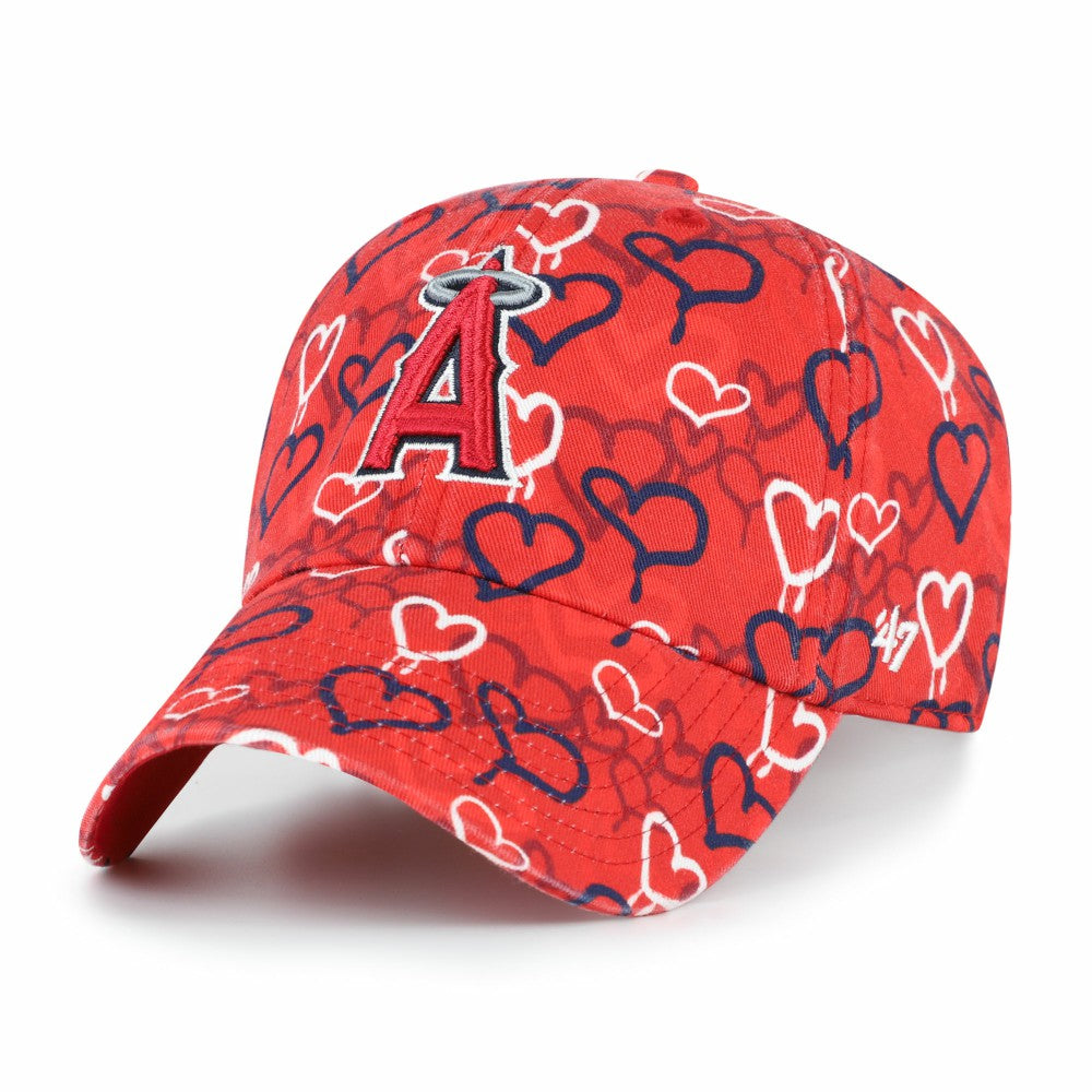 Los Angeles Angels Girls Youth Mural Clean Up Adjustable Hat Red
