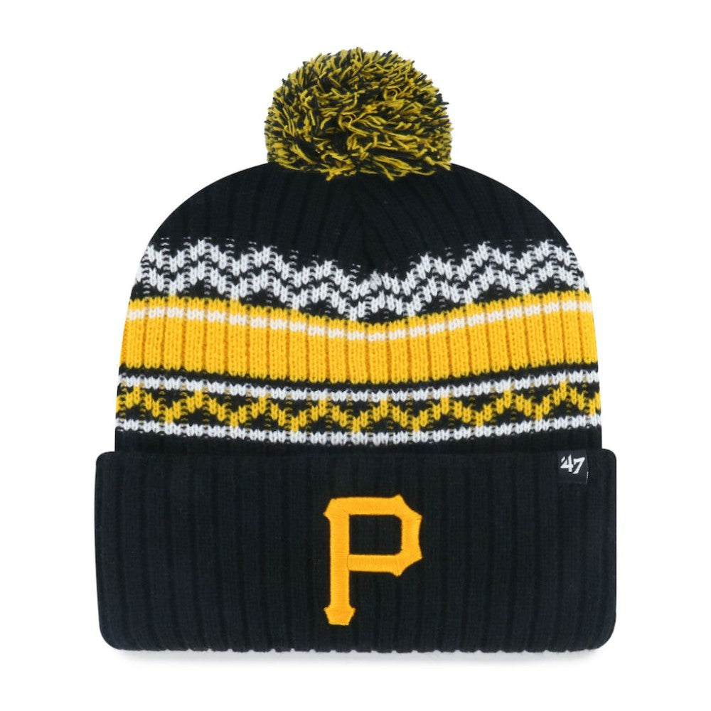 Pittsburgh Pirates Youth Polar Vortex Cuffed Knit Hat with Pom Black