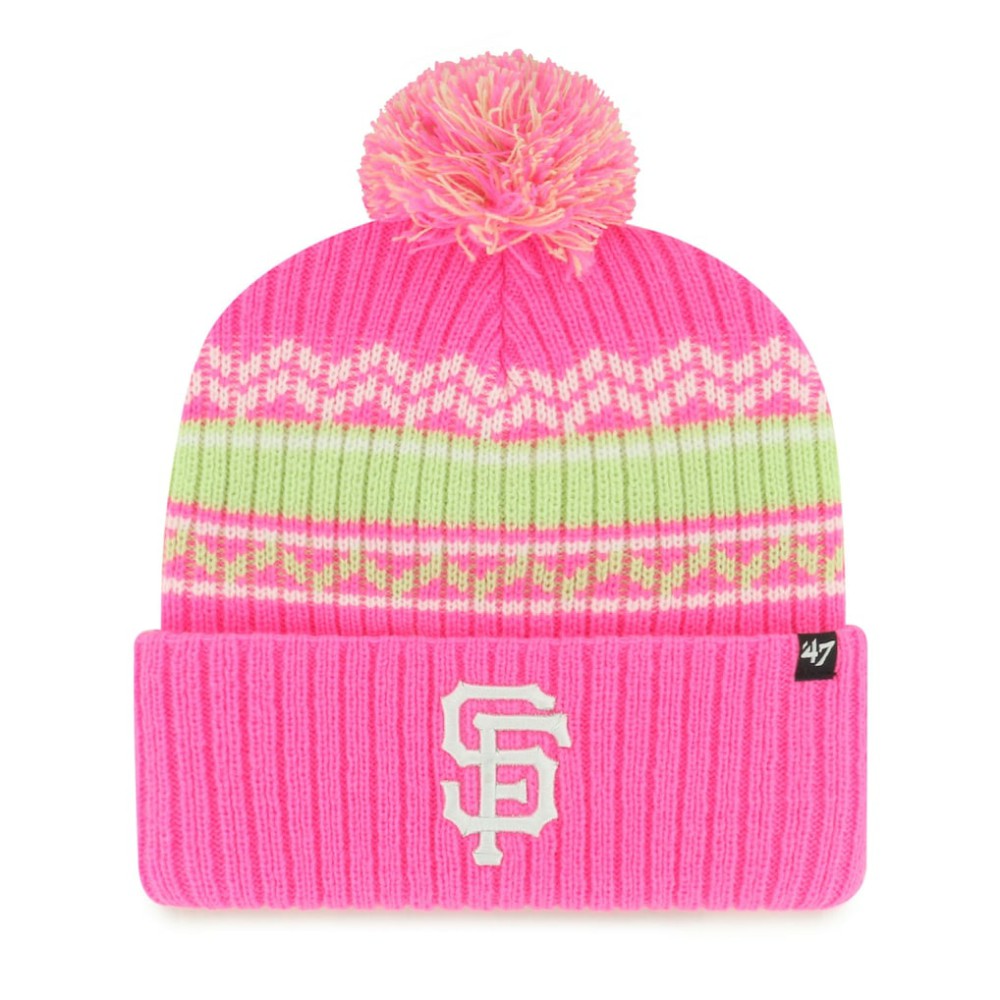 San Francisco Giants Youth Polar Vortex Cuffed Knit Hat with Pom Pink