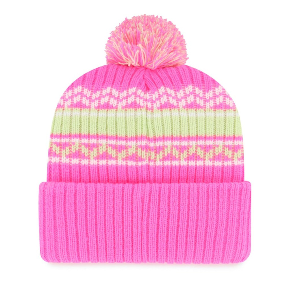 Atlanta Braves Youth Polar Vortex Cuffed Knit Hat with Pom Pink