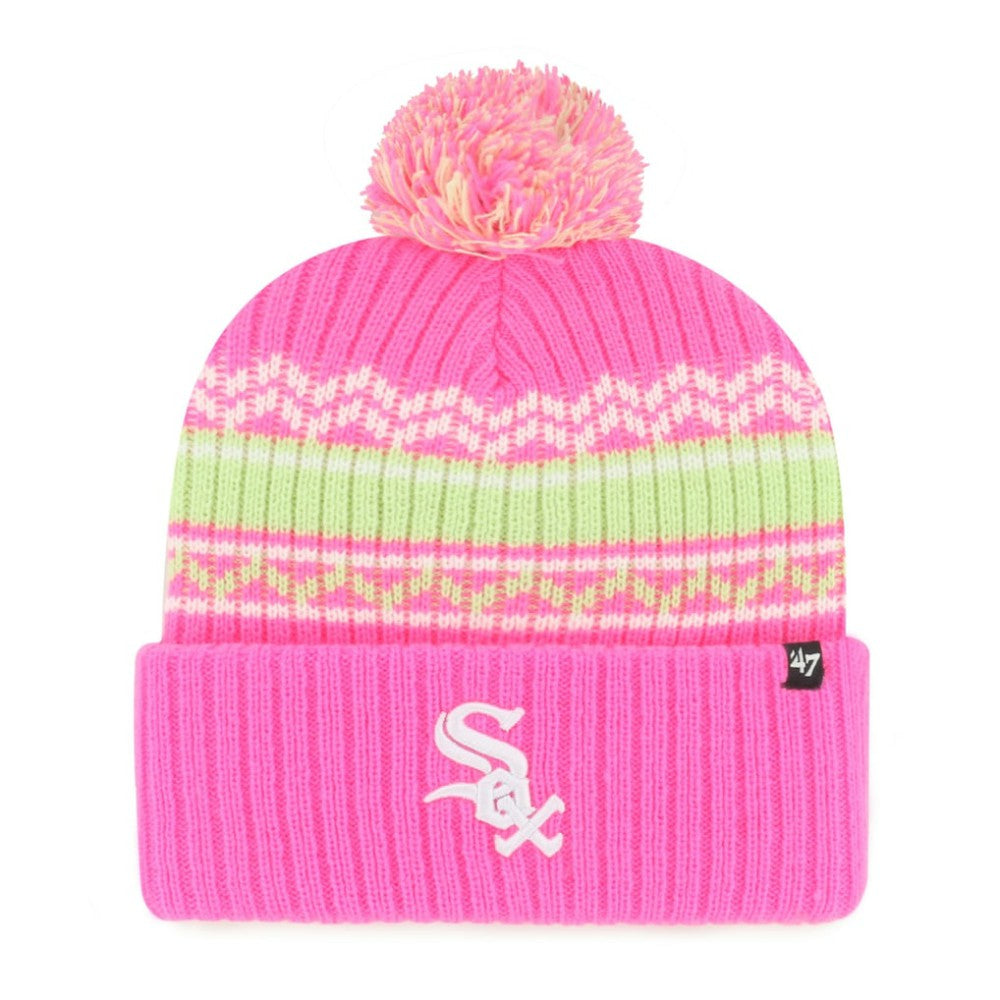 Chicago White Sox Youth Polar Vortex Cuffed Knit Hat with Pom Pink