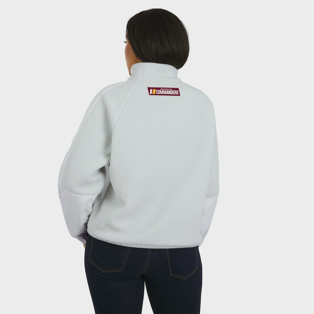 Washington Commanders WEAR by Erin Andrews Women's Polar Fleece Half-Zip Jacket - White discount