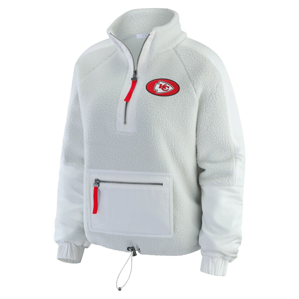 Kansas City Chiefs WEAR by Erin Andrews Women's Polar Fleece Half-Zip Jacket - White online