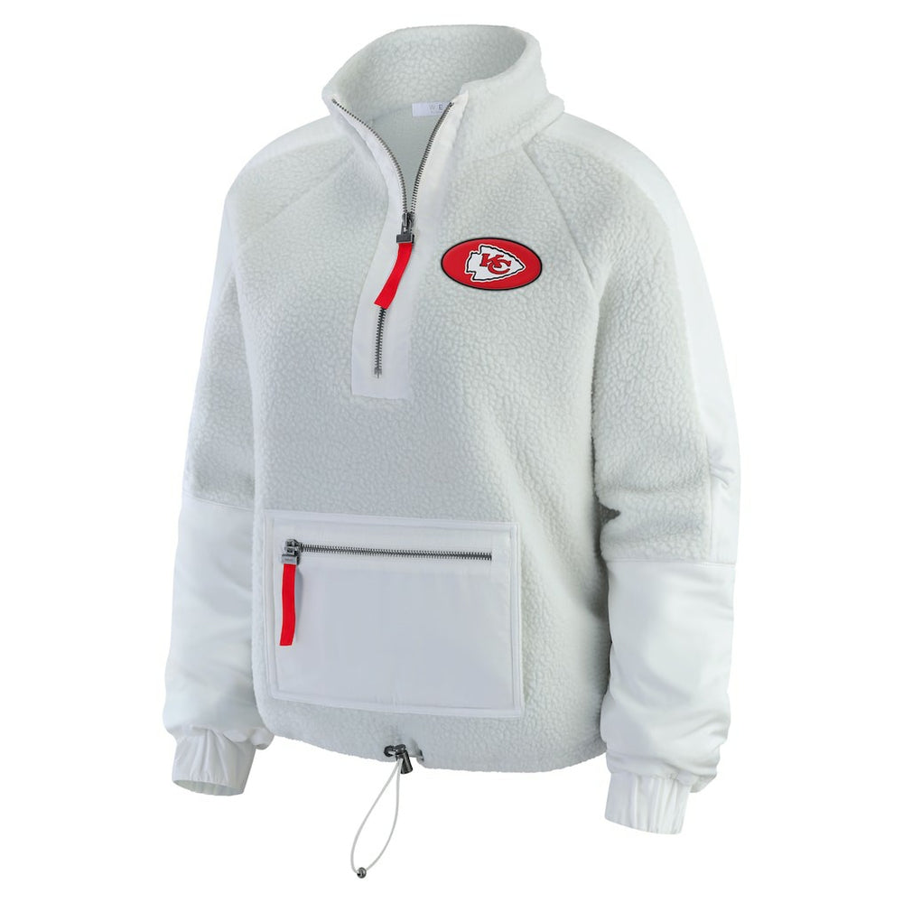 Kansas City Chiefs WEAR by Erin Andrews Women's Polar Fleece Half-Zip Jacket - White online