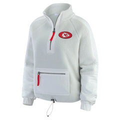 Kansas City Chiefs WEAR by Erin Andrews Women's Polar Fleece Half-Zip Jacket - White online