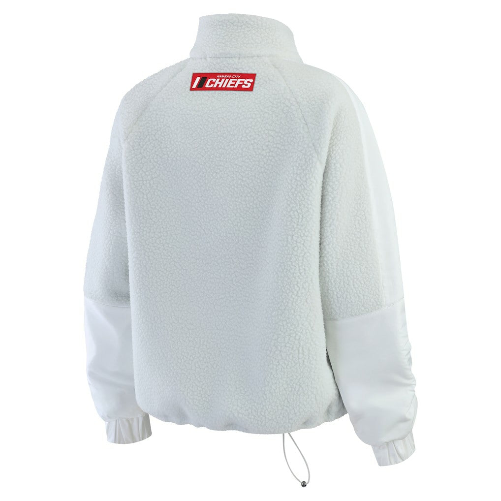 Kansas City Chiefs WEAR by Erin Andrews Women's Polar Fleece Half-Zip Jacket - White online