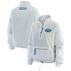 Los Angeles Chargers WEAR by Erin Andrews Women's Polar Fleece Half-Zip Jacket - White sale