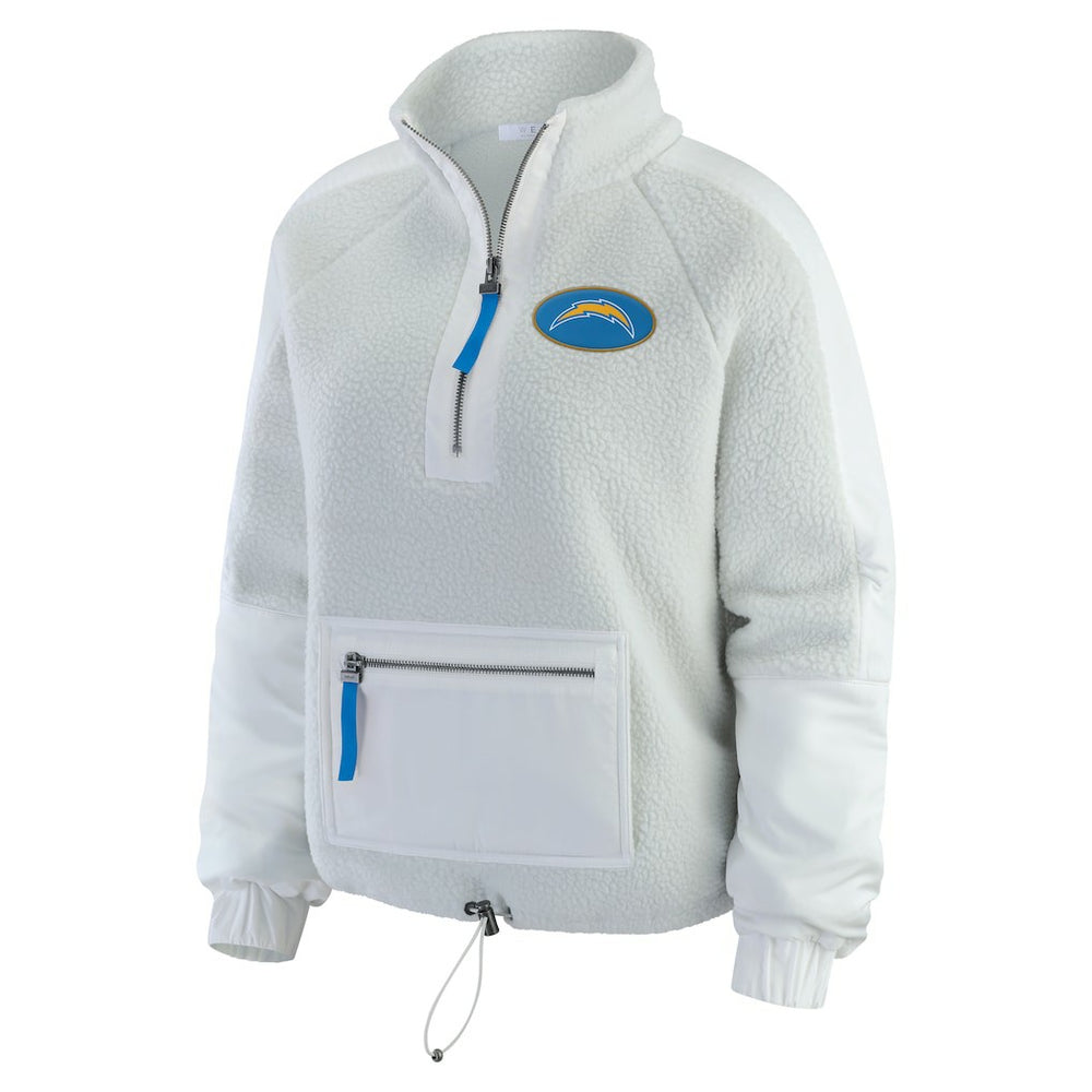 Los Angeles Chargers WEAR by Erin Andrews Women's Polar Fleece Half-Zip Jacket - White sale