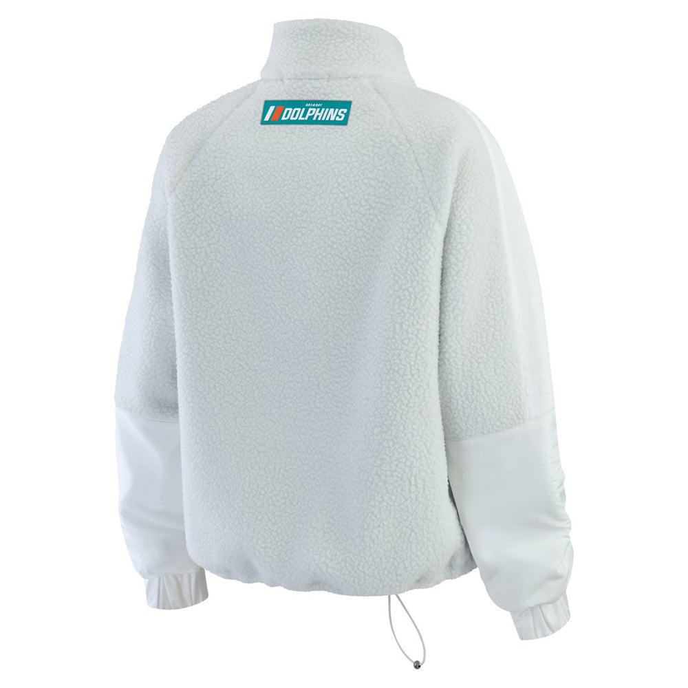 Miami Dolphins WEAR by Erin Andrews Women's Polar Fleece Half-Zip Jacket - White online
