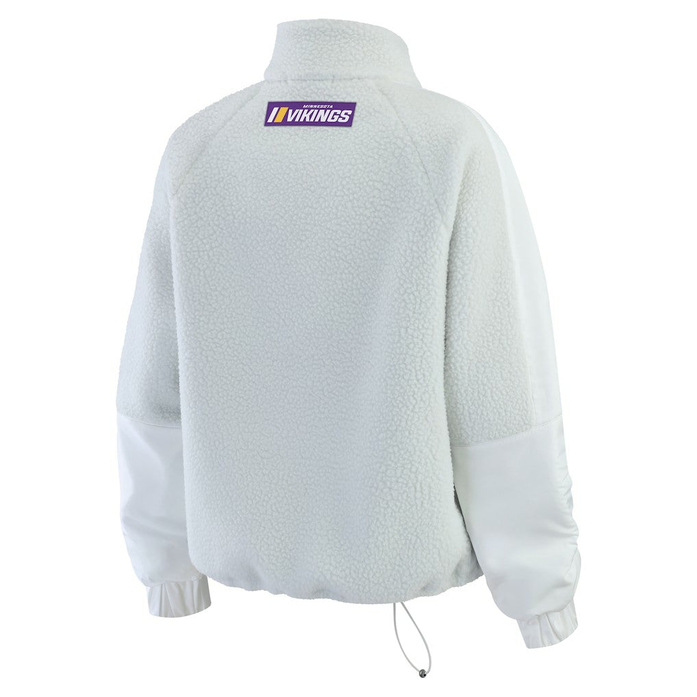 Minnesota Vikings WEAR by Erin Andrews Women's Polar Fleece Half-Zip Jacket - White discount