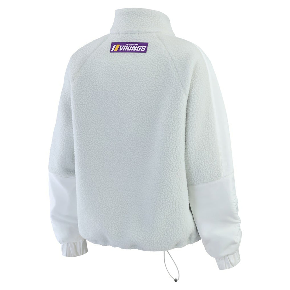 Minnesota Vikings WEAR by Erin Andrews Women's Polar Fleece Half-Zip Jacket - White discount