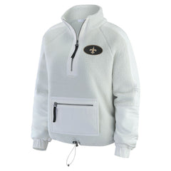 New Orleans Saints WEAR by Erin Andrews Women's Polar Fleece Half-Zip Jacket - White online