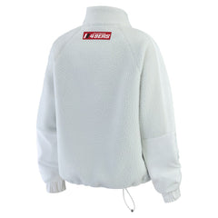 San Francisco 49ers WEAR by Erin Andrews Women's Polar Fleece Half-Zip Jacket - White on sale