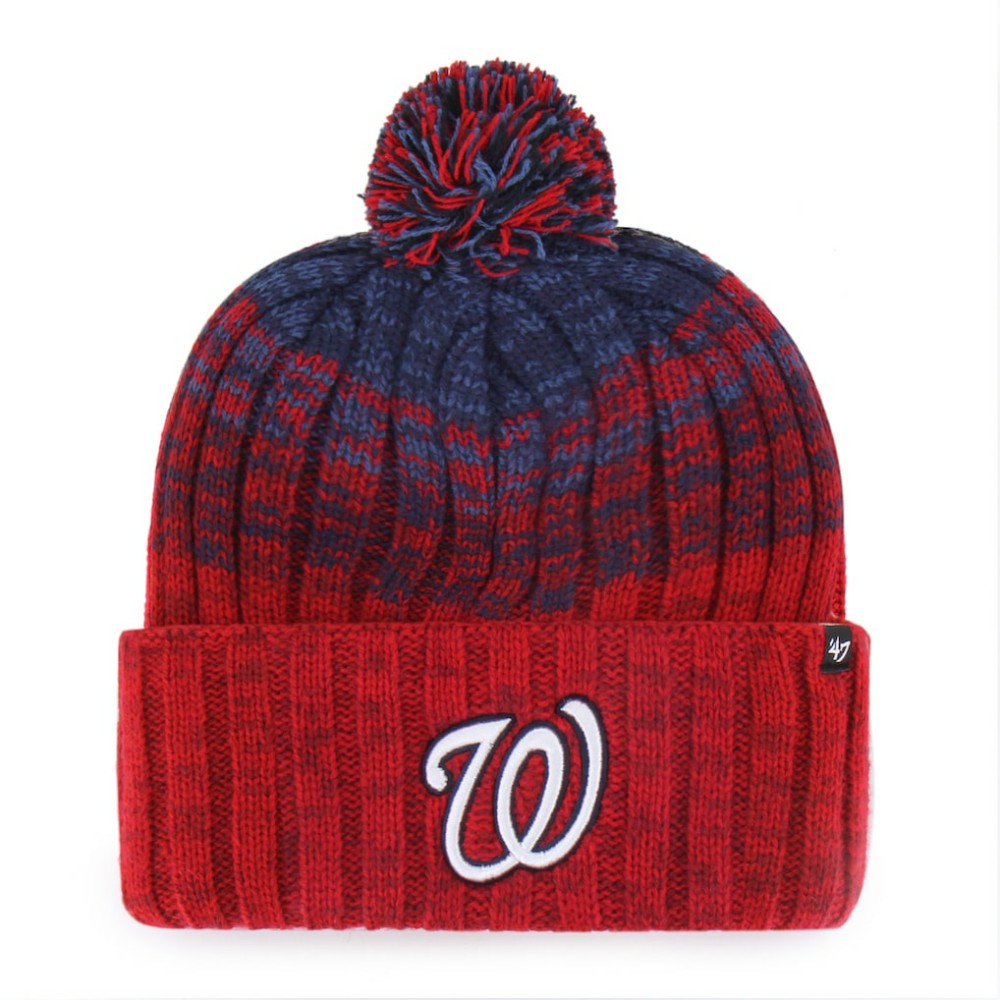 Washington Nationals Cascade Cuffed Knit Hat with Pom Red