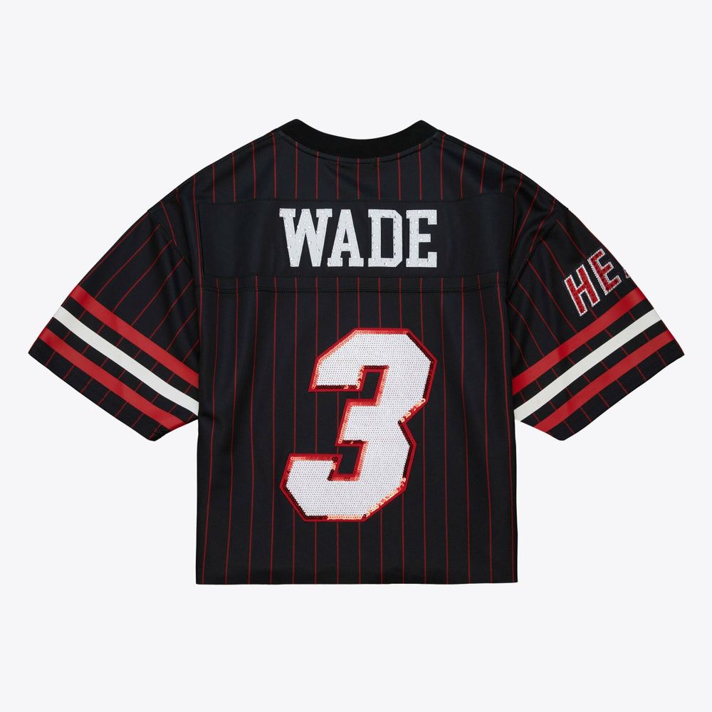 Dwyane Wade Miami Heat x DANNIJO Women's Cropped Football Fashion Jersey - Black discount