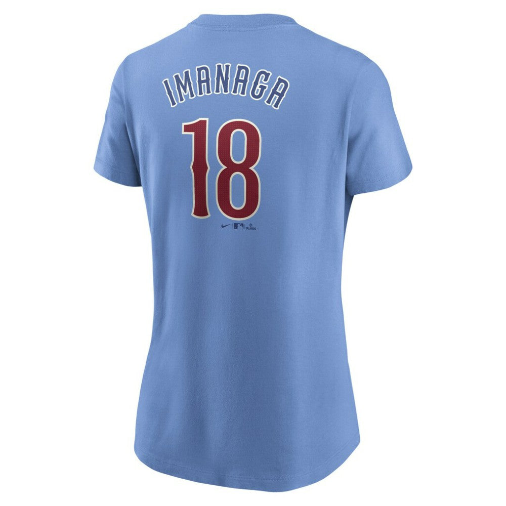 Shōta Imanaga Chicago Cubs Women's Cooperstown Collection Fuse Name & Number T-Shirt Light Blue