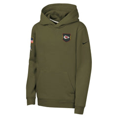Kansas City Chiefs Youth 2025 Salute to Service Club Fleece Hoodie - Olive discount