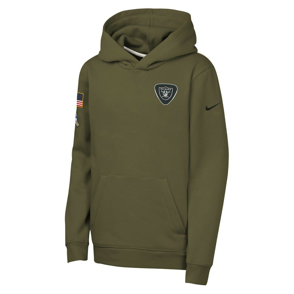 Las Vegas Raiders Youth 2025 Salute to Service Club Fleece Hoodie - Olive discount