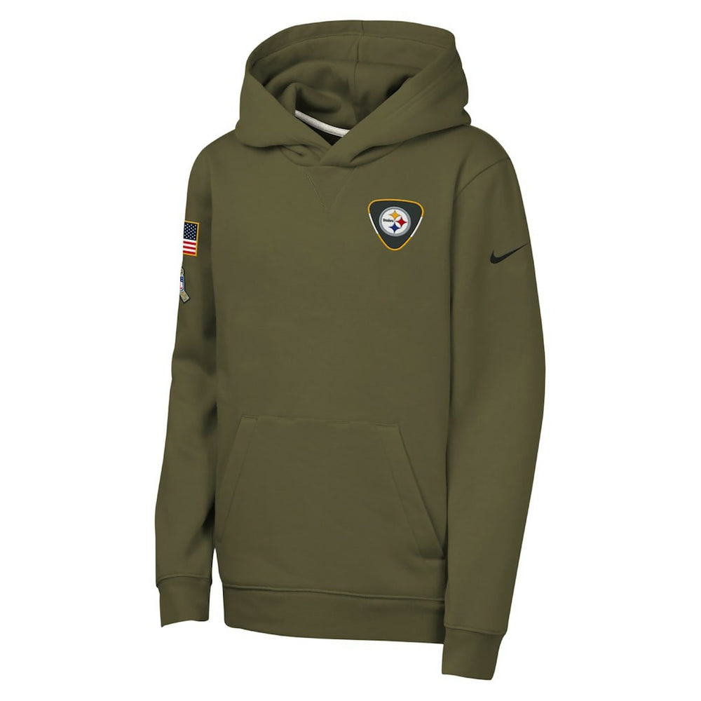 Pittsburgh Steelers Youth 2025 Salute to Service Club Fleece Hoodie - Olive outlet