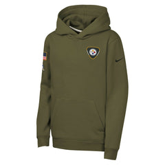 Pittsburgh Steelers Youth 2025 Salute to Service Club Fleece Hoodie - Olive outlet