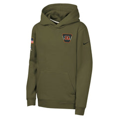 Cincinnati Bengals Youth 2025 Salute to Service Club Fleece Hoodie - Olive outlet