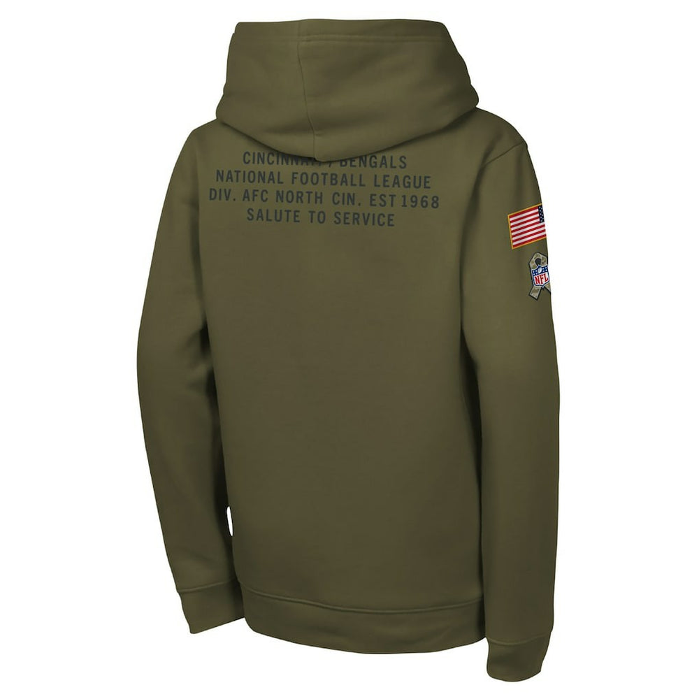 Cincinnati Bengals Youth 2025 Salute to Service Club Fleece Hoodie - Olive outlet