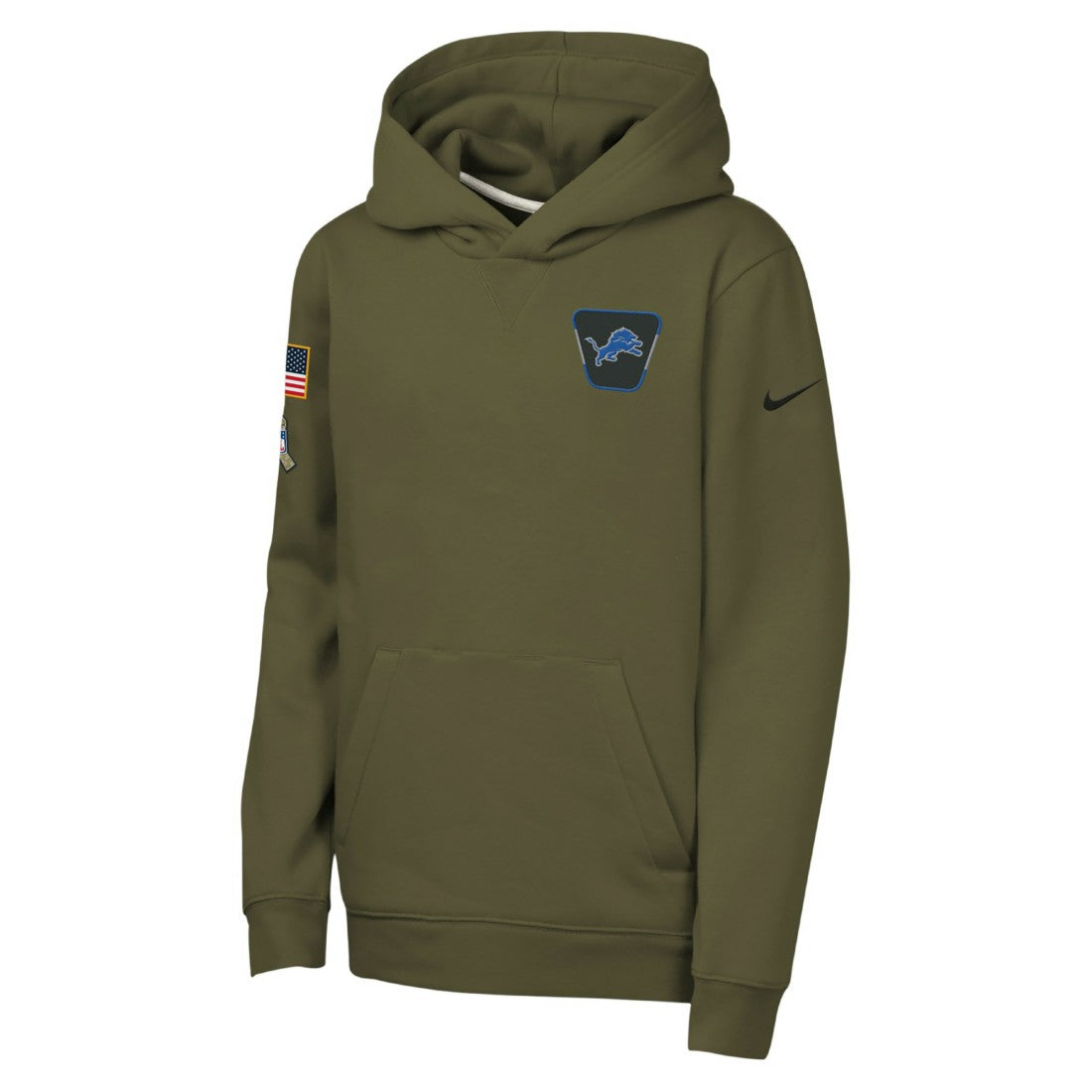 Detroit Lions Youth 2025 Salute to Service Club Fleece Hoodie - Olive on sale