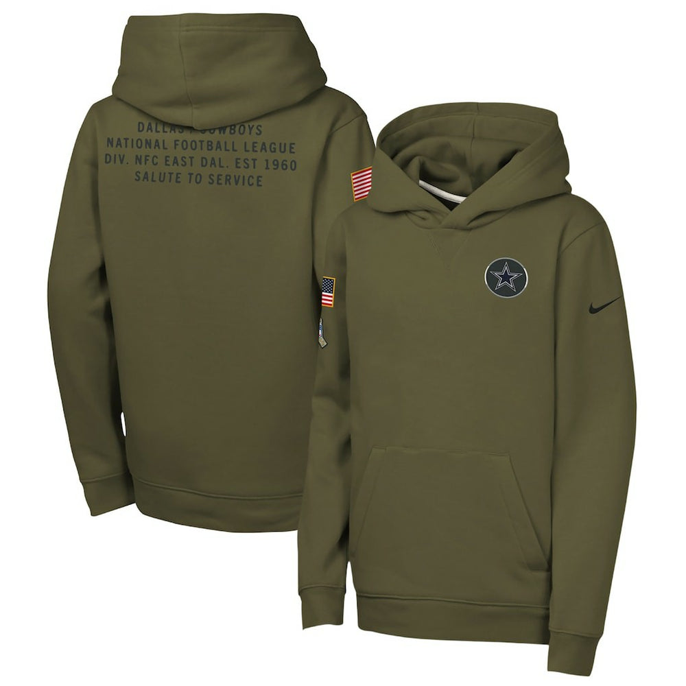 Dallas Cowboys Youth 2025 Salute to Service Club Fleece Hoodie - Olive cheap