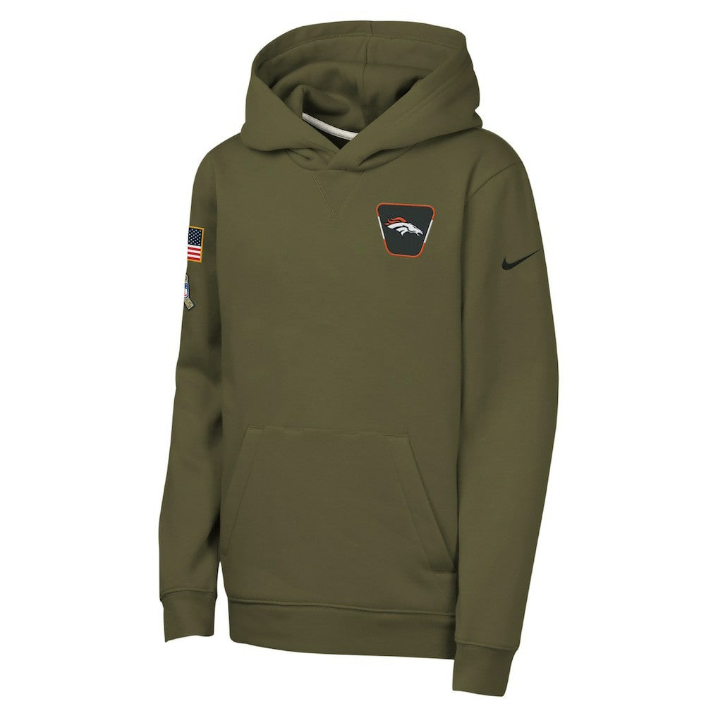 Denver Broncos Youth 2025 Salute to Service Club Fleece Hoodie - Olive outlet