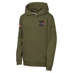 Houston Texans Youth 2025 Salute to Service Club Fleece Hoodie - Olive on sale
