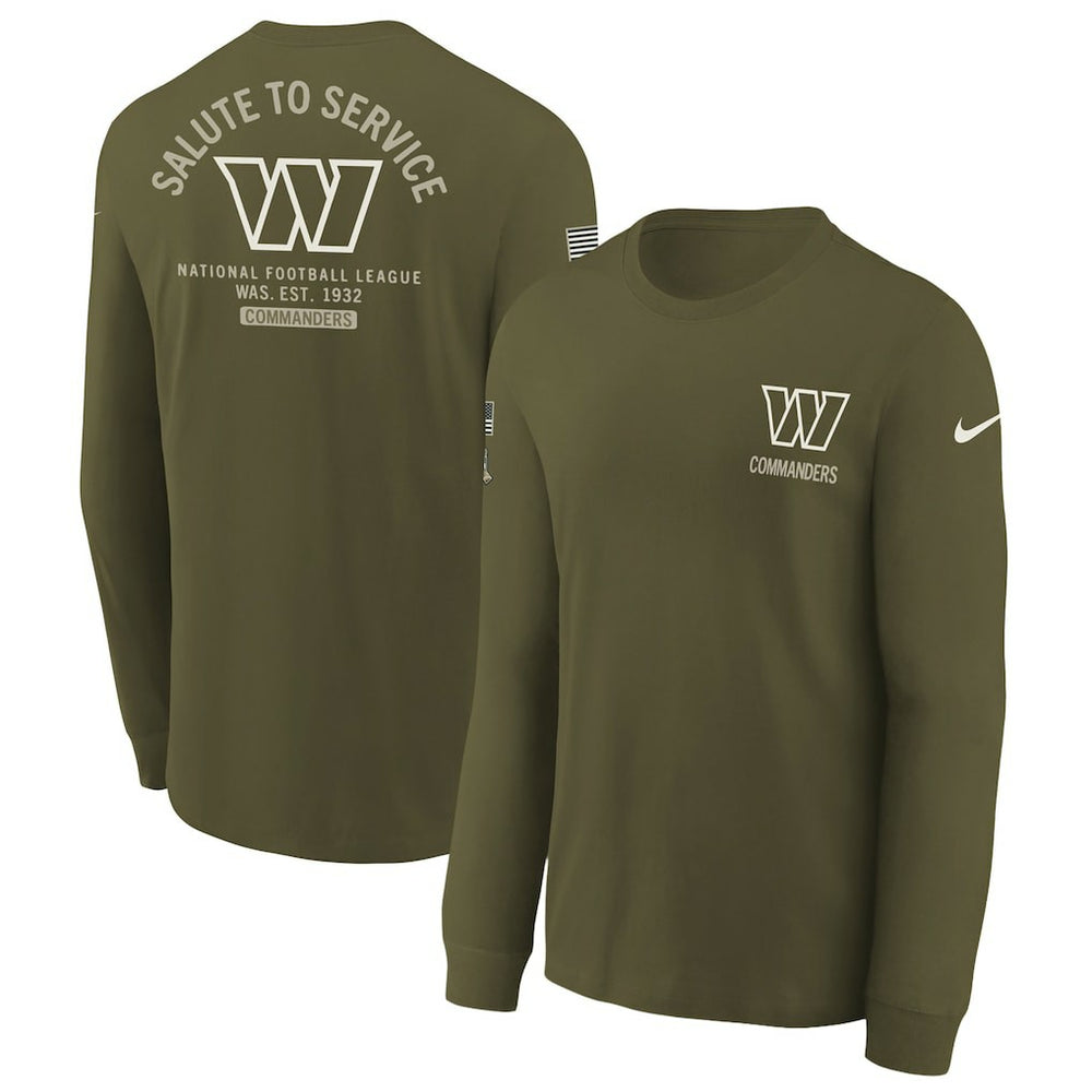 Washington Commanders Youth 2025 Salute to Service Sideline Long Sleeve T-Shirt - Olive for sale