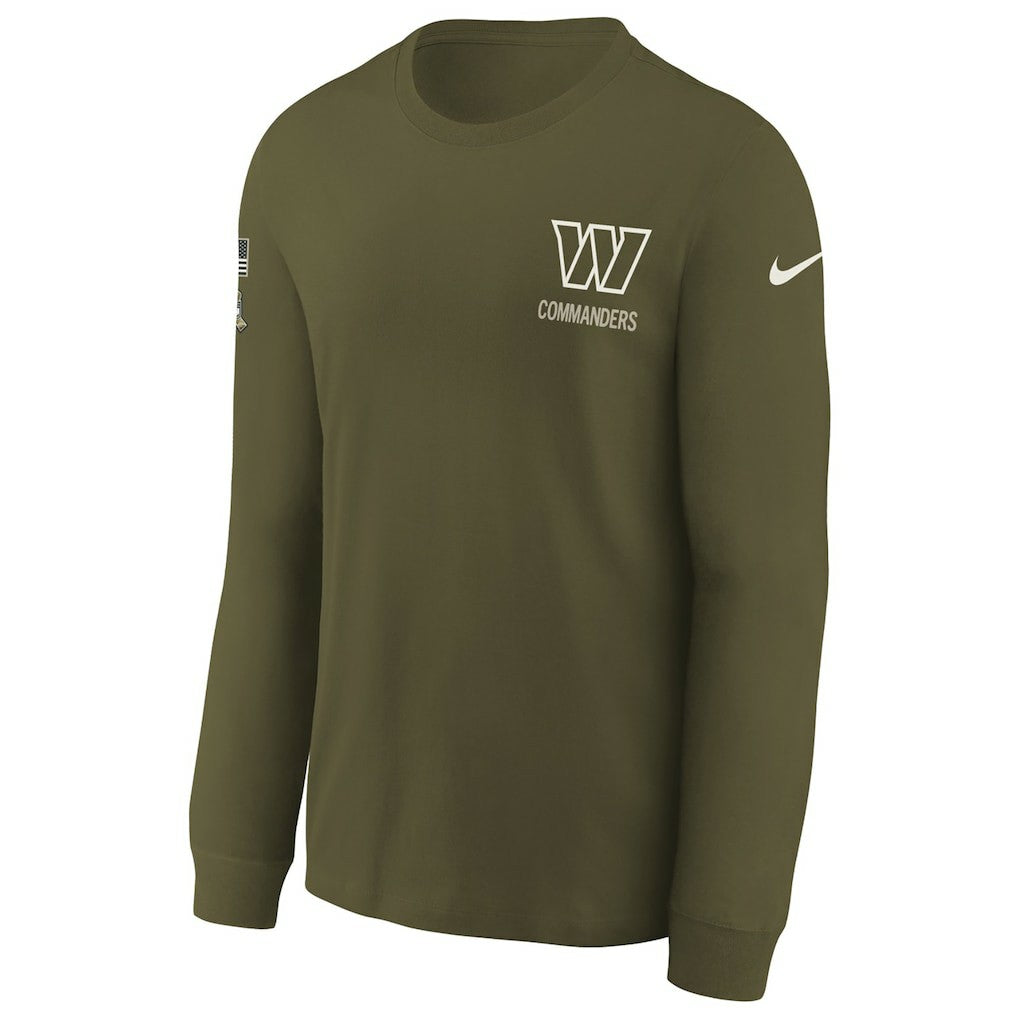 Washington Commanders Youth 2025 Salute to Service Sideline Long Sleeve T-Shirt - Olive for sale