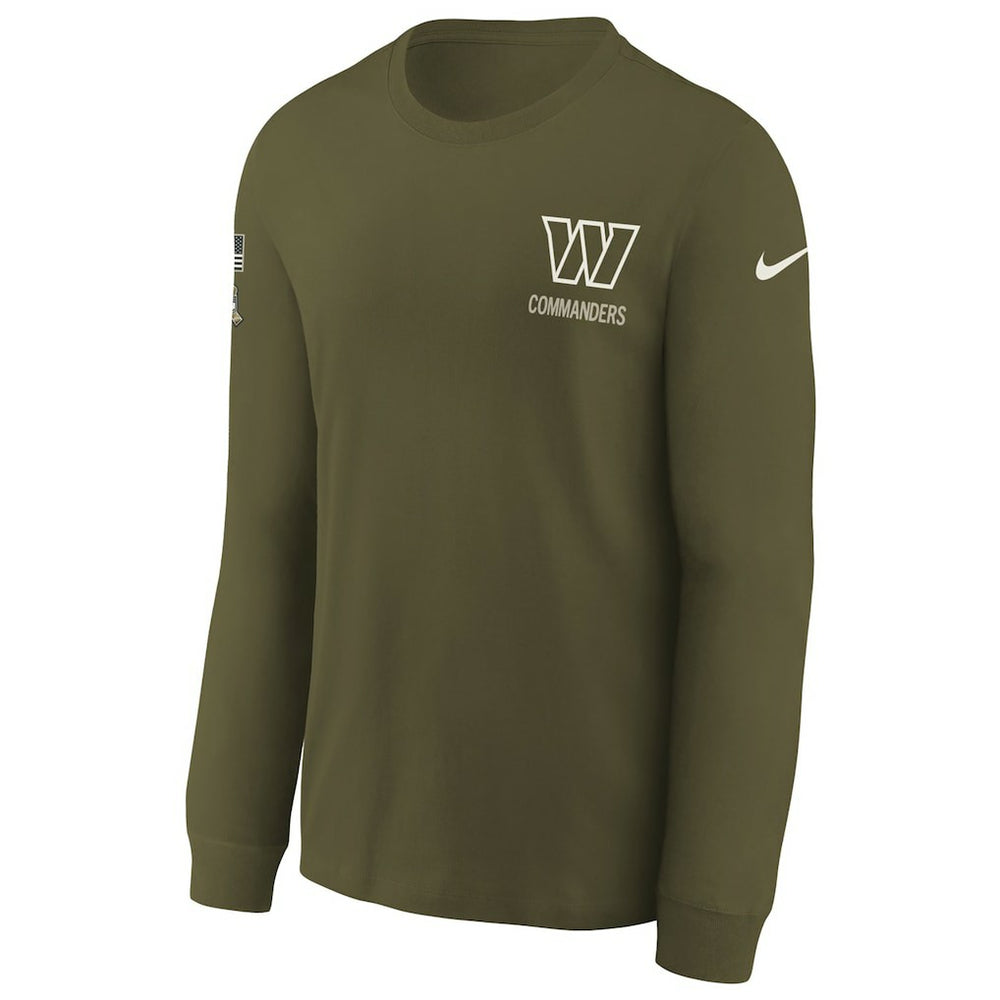 Washington Commanders Youth 2025 Salute to Service Sideline Long Sleeve T-Shirt - Olive for sale