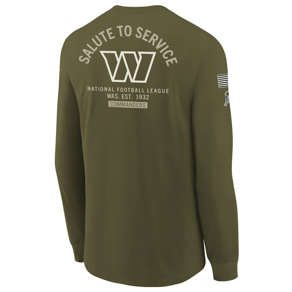 Washington Commanders Youth 2025 Salute to Service Sideline Long Sleeve T-Shirt - Olive for sale