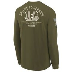 Cincinnati Bengals Youth 2025 Salute to Service Sideline Long Sleeve T-Shirt - Olive sale