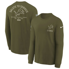 Detroit Lions Youth 2025 Salute to Service Sideline Long Sleeve T-Shirt - Olive on sale