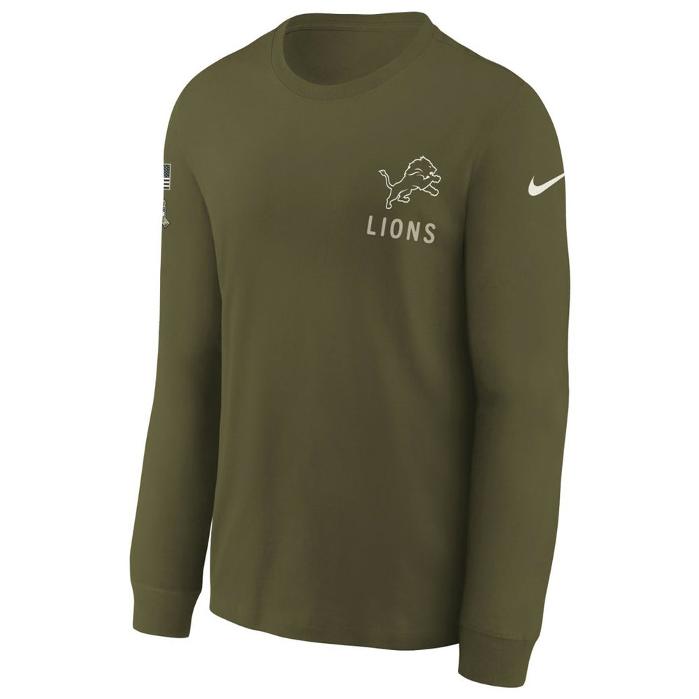 Detroit Lions Youth 2025 Salute to Service Sideline Long Sleeve T-Shirt - Olive on sale
