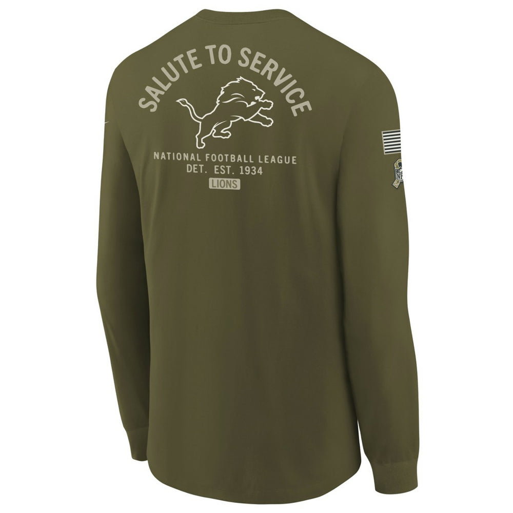 Detroit Lions Youth 2025 Salute to Service Sideline Long Sleeve T-Shirt - Olive on sale