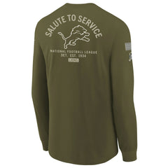 Detroit Lions Youth 2025 Salute to Service Sideline Long Sleeve T-Shirt - Olive on sale