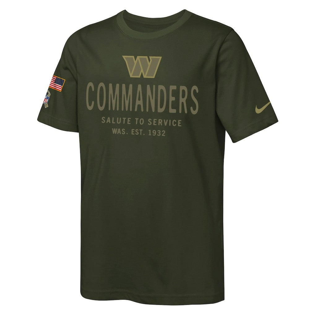 Washington Commanders Youth 2025 Salute to Service Sideline Dri-FIT T-Shirt - Olive outlet