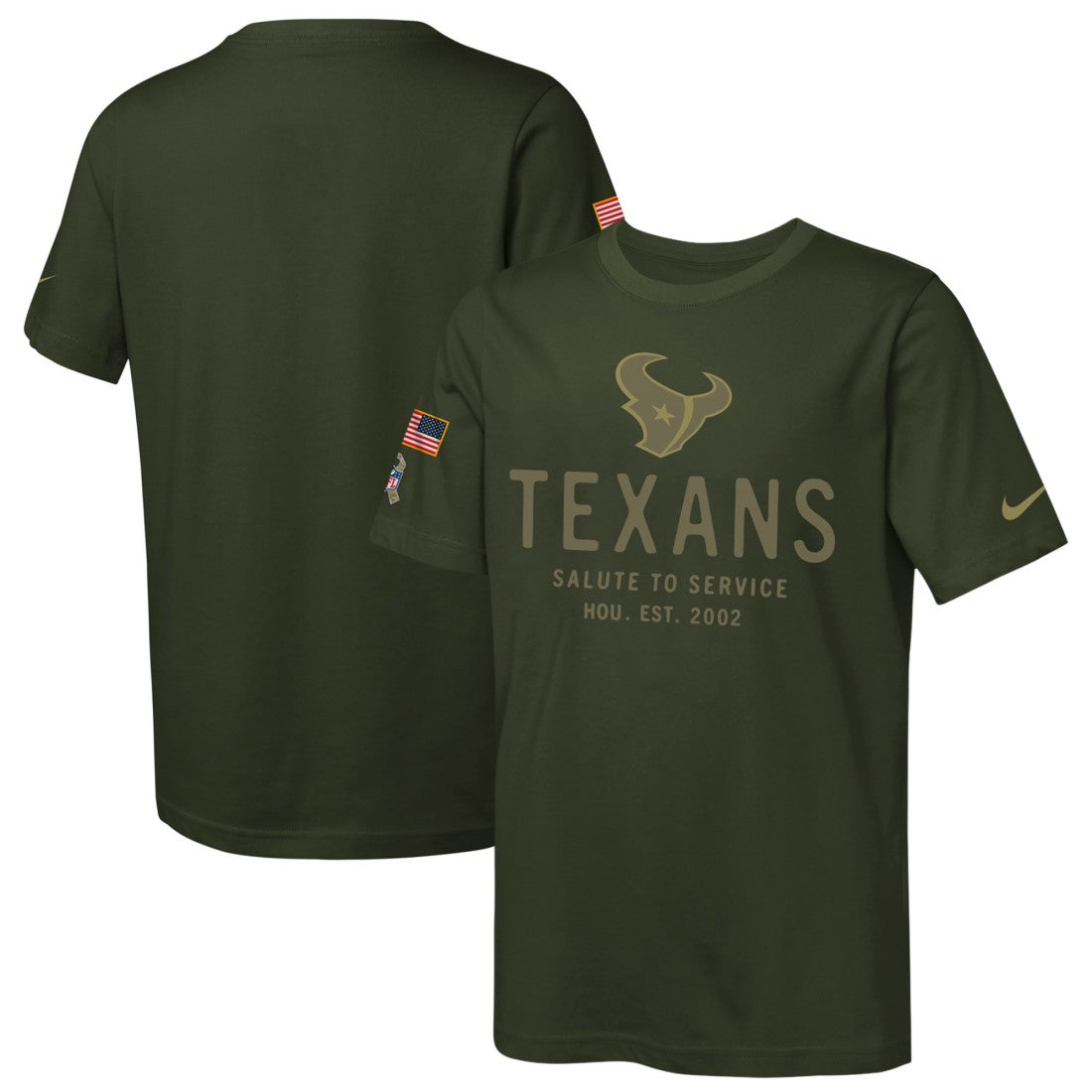 Houston Texans Youth 2025 Salute to Service Sideline Dri-FIT T-Shirt - Olive sale