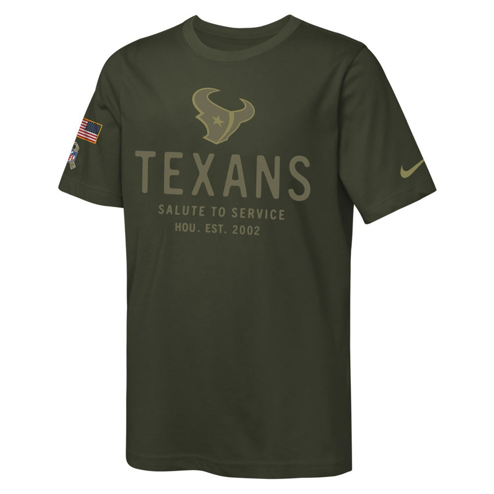 Houston Texans Youth 2025 Salute to Service Sideline Dri-FIT T-Shirt - Olive sale