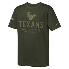 Houston Texans Youth 2025 Salute to Service Sideline Dri-FIT T-Shirt - Olive sale
