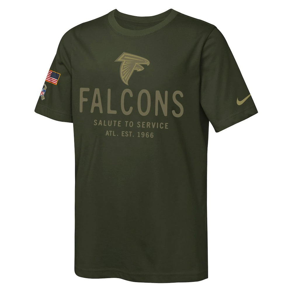 Atlanta Falcons Youth 2025 Salute to Service Sideline Dri-FIT T-Shirt - Olive online