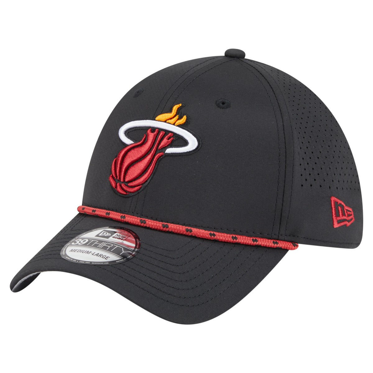 Miami Heat Featherweight Poly Rope Flex 39Thirty Hat - Black outlet