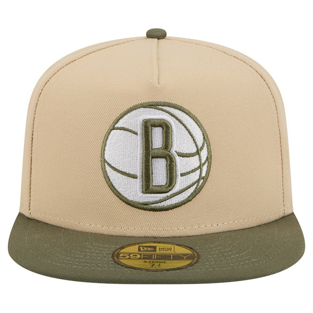 Brooklyn Nets Color Pack Two-Tone 59FIFTY A-Frame Fitted Hat - Tan online