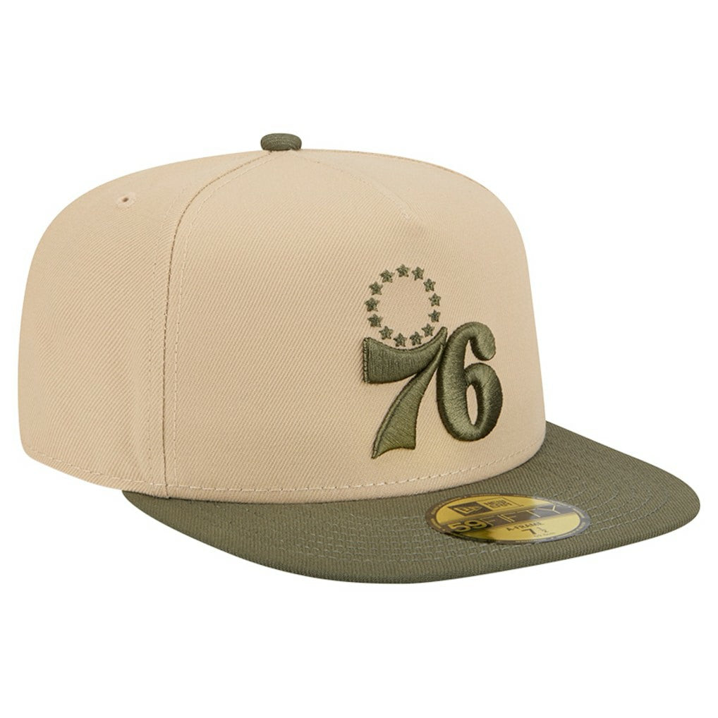 Philadelphia 76ers Color Pack Two-Tone 59FIFTY A-Frame Fitted Hat - Tan online