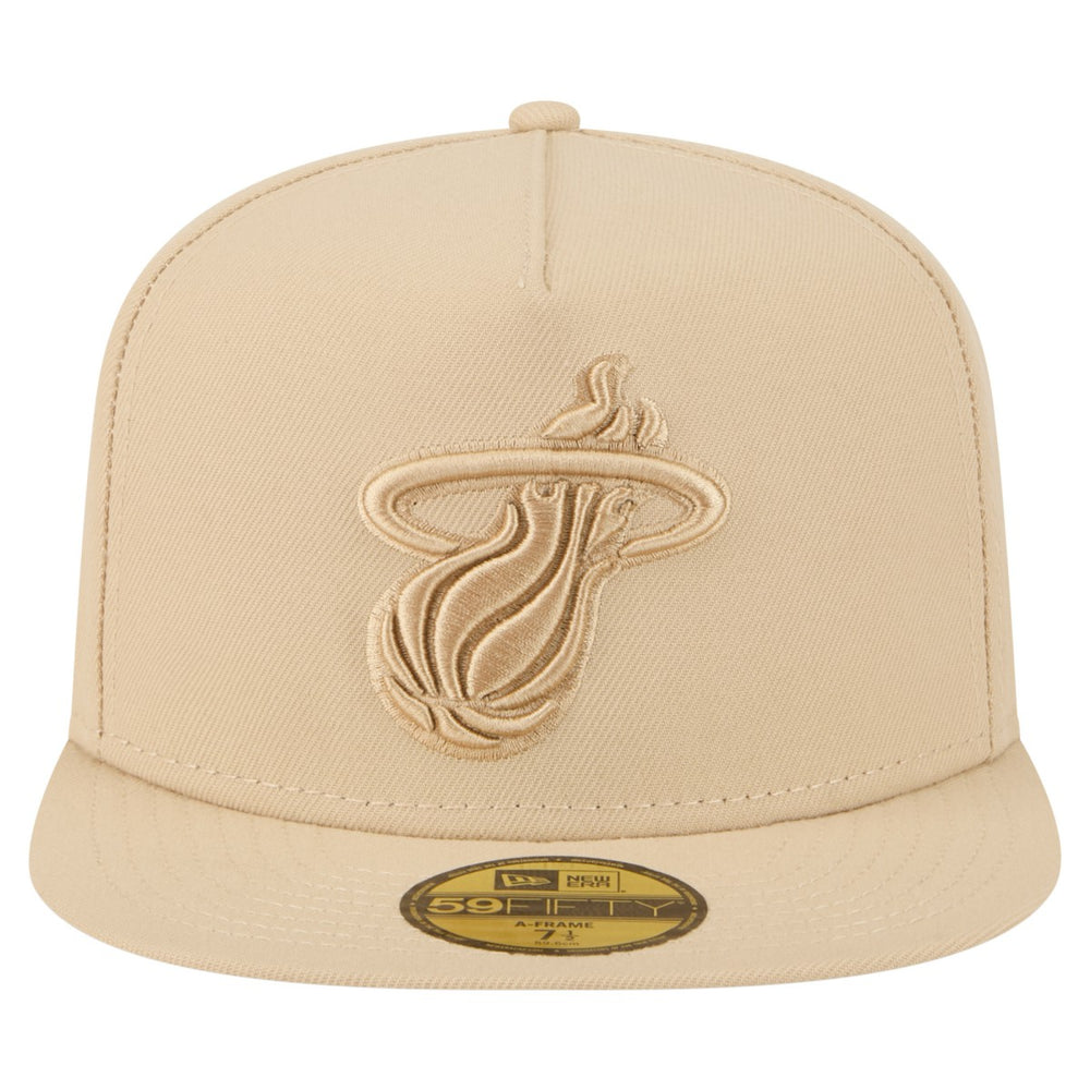 Miami Heat Color Pack A-Frame 59FIFTY Fitted Hat - Khaki discount