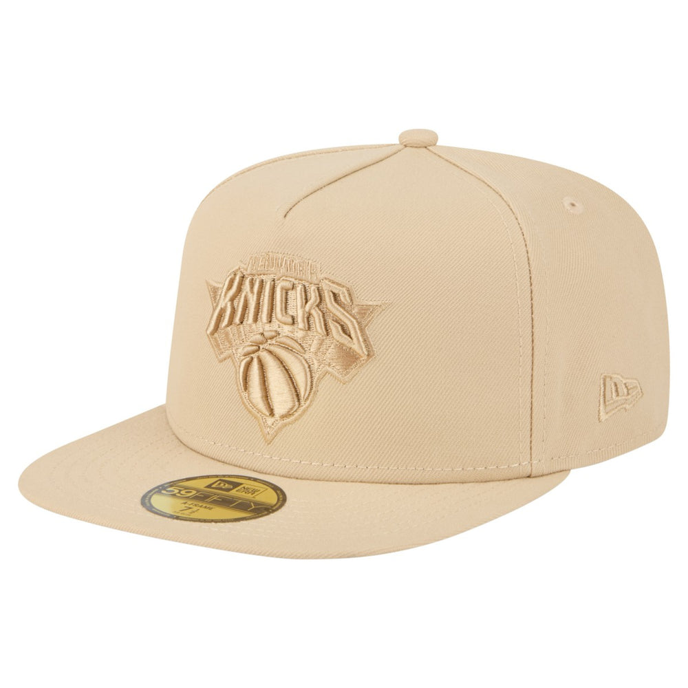 New York Knicks Color Pack A-Frame 59FIFTY Fitted Hat - Khaki discount